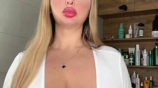 adult milf caresses her huge saggy natural tits waiting to get fucked