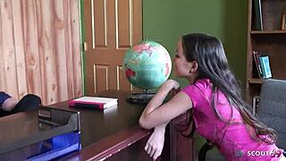 Petite 36kg Amai Liu mini-titted seduces teacher fuck in overknee socks 🧦🍑👨‍🏫