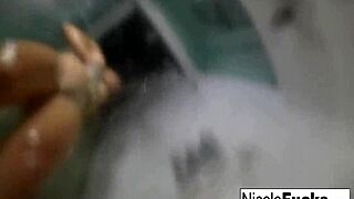 damn nicole aniston's big tits in steamy shower got me so wet already ughh