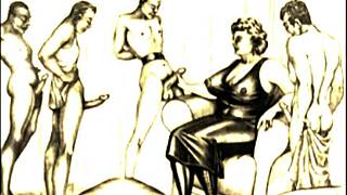 vintage erotic art unfolds hairy antique scenes