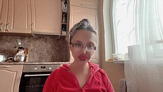 huge kinky fetish babe with glasses and long nails teases her wild desires