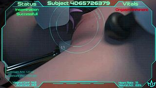 Mercy cums endlessly before dominant ai breeds her pregnant
