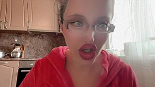 huge kinky fetish babe with glasses and long nails teases her wild desires