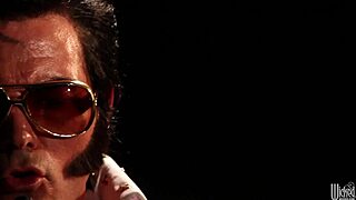 uhh elvis parody threesome with blondes spitting on my cock in mmf