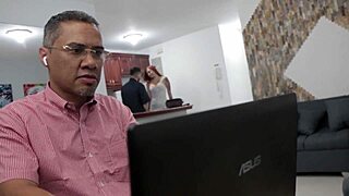 cuckold watches plumber's huge cock seduce and double penetrate his colombian wife michelchica fermaxwellx