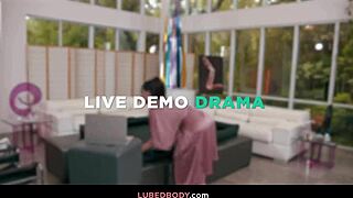 A milf masseuse lures her student client outdoors for a public sex challenge that ends in facial cumshots.