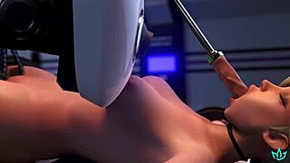 Mercy cums endlessly before dominant ai breeds her pregnant