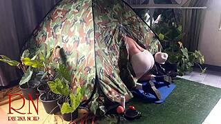 Stranger Savagely Pounds Nudist Lady's Juicy Pussy in Wild Camp Nature