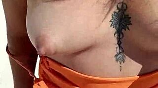 mexicana whore flashes natural tits and ass groped publicly on beach