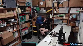 Tiny teen suspect gets officer's rough fuck