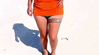 mexicana whore flashes natural tits and ass groped publicly on beach