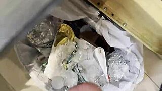 guy rams fuck doll hard watching porn then blasts cum load