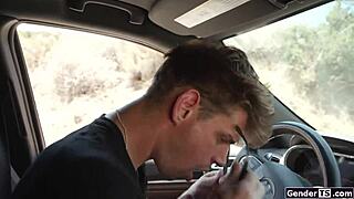 BIG TITS TGIRL BLAKE LOVELY HITCHHIKES WITH SHEMALE DICK OUT READY FOR BAREBACK ASS TO MOUTH!