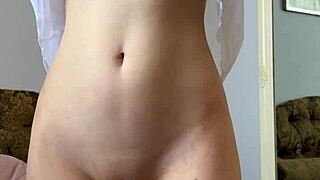 Cute shaved teen Maiskii fingers tight wet pussy to shaking orgasm