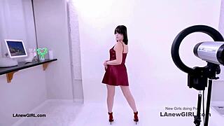 hey shy brunette model, producer seduces you on sofa for cum swallow