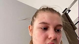 Wanna see this teen's big tits bounce while getting fucked hard in the locker room close-up?