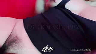 busty indian aunty rubs her hairy pussy hard