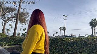 i'm loving this public outdoor smoke sesh with sexy italian milf artemisia's long hair fetish