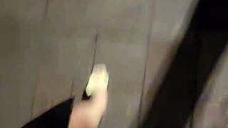 Ting Xuan's casual walk hides butt-plugged shemale stroke session