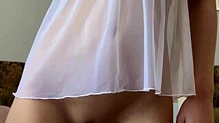 Cute shaved teen Maiskii fingers tight wet pussy to shaking orgasm