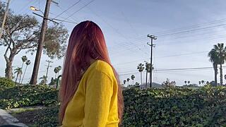 i'm loving this public outdoor smoke sesh with sexy italian milf artemisia's long hair fetish