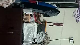 aunty sneaks out showing off her big tits like a total slut