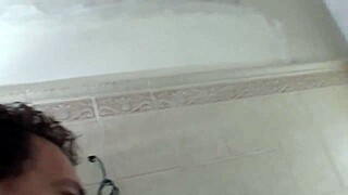Neighbor films amateur bathroom pee then licks her wet pussy