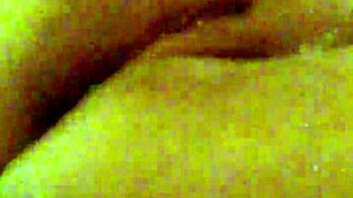 mzslippery fingers her fat shaved bbw pussy in the mirror