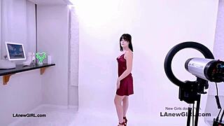 hey shy brunette model, producer seduces you on sofa for cum swallow