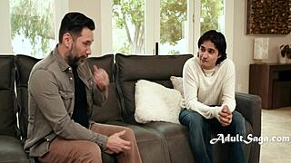 family tricks blindfolded stepmom dana vespoli into popping stepson's cherry