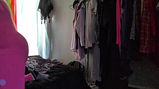 she squeezes into tight pink bodysuit stretching every curve