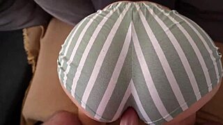 stepsister tempted through torn shorts hole ride