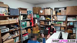 two massive cocks caught me at work now i suck them deep in the office like a punished shoplifter