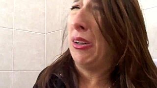 Neighbor films amateur bathroom pee then licks her wet pussy