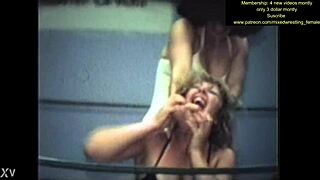 mixed wrestling match gets intense with fierce grappling and pins