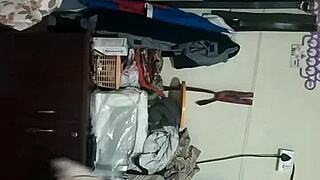 aunty sneaks out showing off her big tits like a total slut