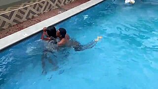 Young Ebony Poolside Squirter Rides Interracial Cock to Orgasmic Doggystyle Cowgirl Cumshot Bliss After Rescue