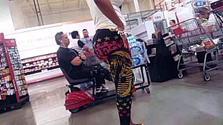 Busty leggings tease hidden curves begging for closer inspection pt 2