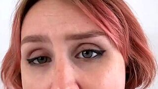 Bound Redhead Teases in Pantyhose, Gagging on Every Tied-Up Second