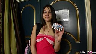 skinny 18yo teen with small tits takes first bbc in rough casting fuck