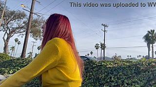 i'm loving this public outdoor smoke sesh with sexy italian milf artemisia's long hair fetish