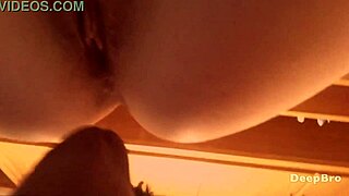 He slides big cock into her small tight 18+ hairy pussy close-up