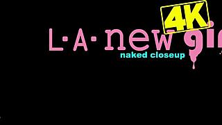 gorgeous asian model teases her horny petite body on sofa