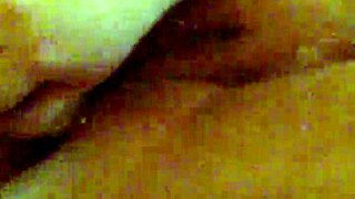 mzslippery fingers her fat shaved bbw pussy in the mirror