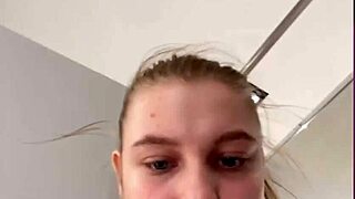 Wanna see this teen's big tits bounce while getting fucked hard in the locker room close-up?