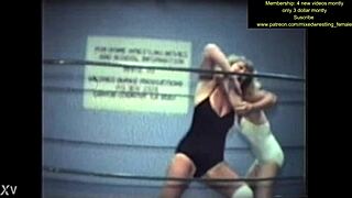 mixed wrestling match gets intense with fierce grappling and pins