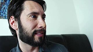 brunette milf spreads shaved pussy for licking before monster cock fuck in heels