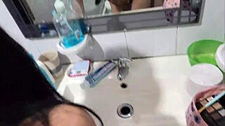 Brutal bathroom pounding of hot sexy Laura's tight holes exposed!