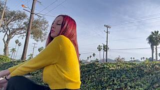 i'm loving this public outdoor smoke sesh with sexy italian milf artemisia's long hair fetish