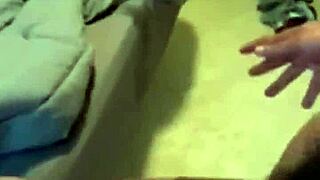 Blindfolded milf gags on monster cock face fuck